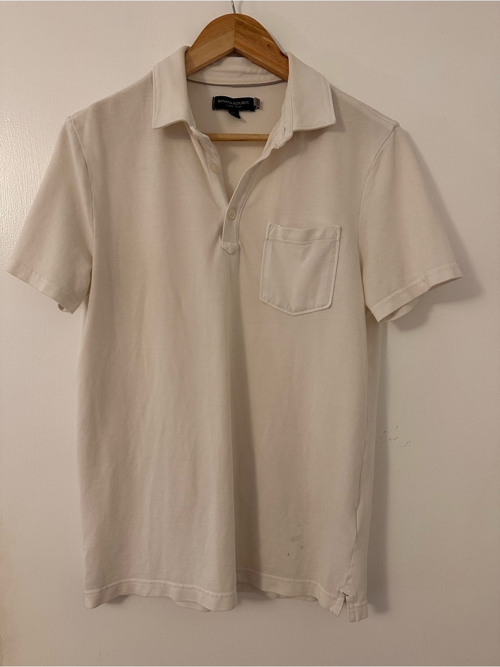 Banana Republic White Polo Shirt with Chest Pocket